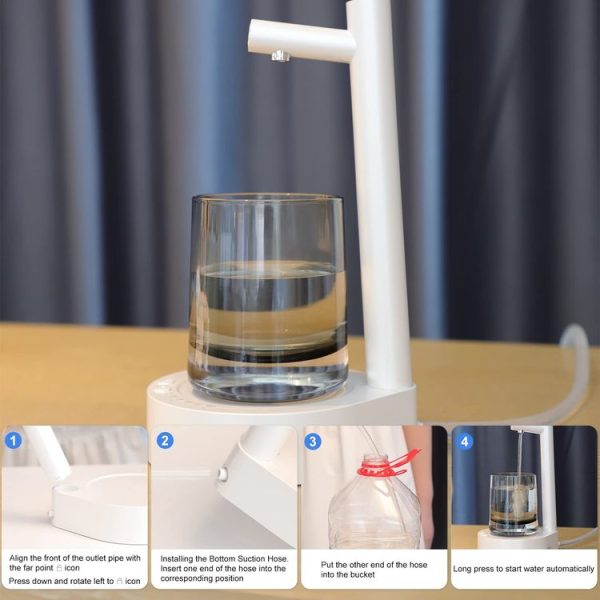Intelligent Drinking Water Pump Desktop Water Bottle Dispenser 7 Levels Of Dispensing (White) - Image 5