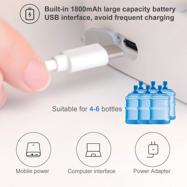 Intelligent Drinking Water Pump Desktop Water Bottle Dispenser 7 Levels Of Dispensing (White) - Image 6