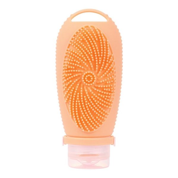 100ml Shower Bath Brush Dispenser Bottle Travel Portable Shampoo Cosmetic Lotion Dispenser Bottle (Orange)