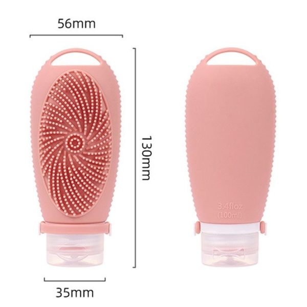 100ml Shower Bath Brush Dispenser Bottle Travel Portable Shampoo Cosmetic Lotion Dispenser Bottle (Orange) - Image 3
