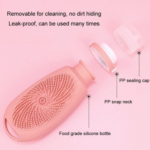 100ml Shower Bath Brush Dispenser Bottle Travel Portable Shampoo Cosmetic Lotion Dispenser Bottle (Orange) - Image 5