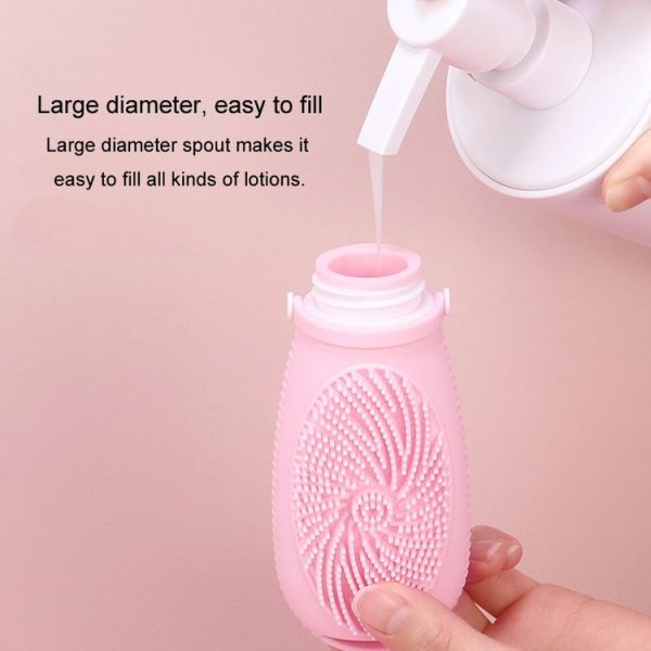 100ml Shower Bath Brush Dispenser Bottle Travel Portable Shampoo Cosmetic Lotion Dispenser Bottle (Orange) - Image 6