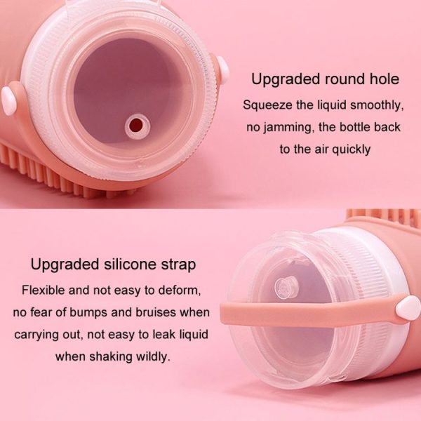 100ml Shower Bath Brush Dispenser Bottle Travel Portable Shampoo Cosmetic Lotion Dispenser Bottle (Orange) - Image 9