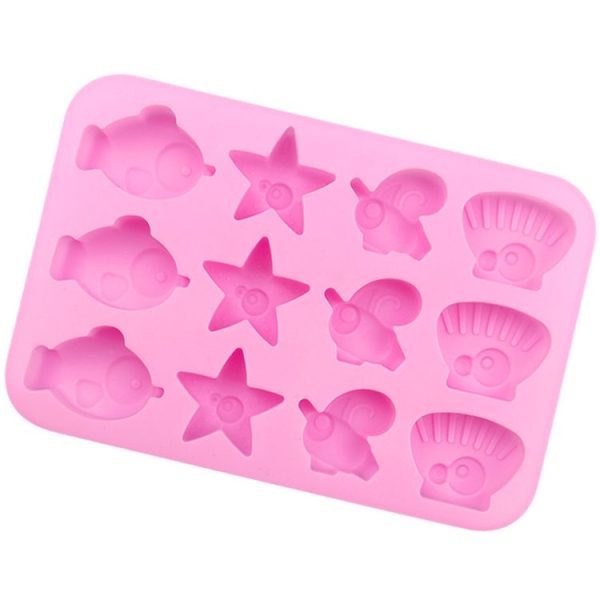12 Grids Ocean Animal Silicone Cake Mold DIY Handmade Soap Mould (Pink) - Image 2