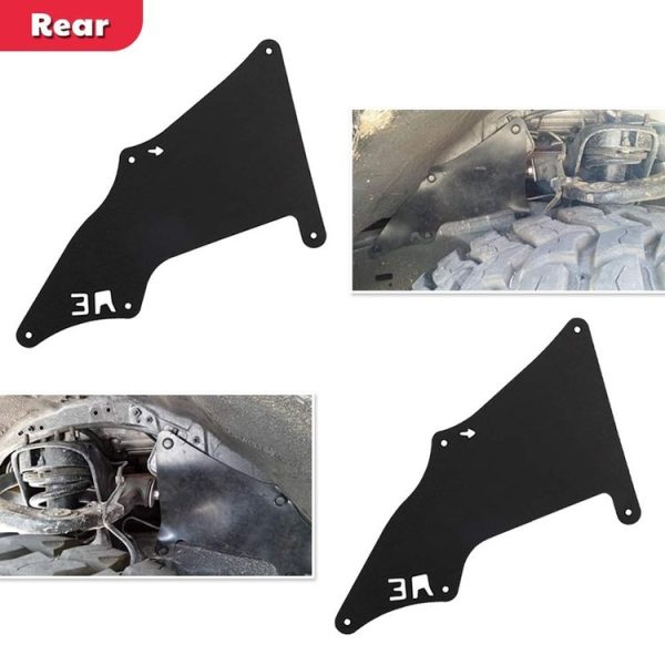Front Wheel Fender Leather Lining for 03-17 Toyota Prado 2700 4000 (Black) - Image 4