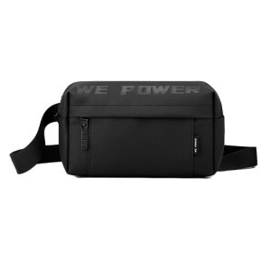 WEPOWER Men Casual Single Shoulder Crossbody Bag Functional Style Chest Bag (Black)