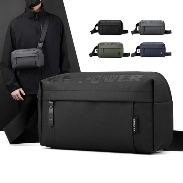 WEPOWER Men Casual Single Shoulder Crossbody Bag Functional Style Chest Bag (Black) - Image 2