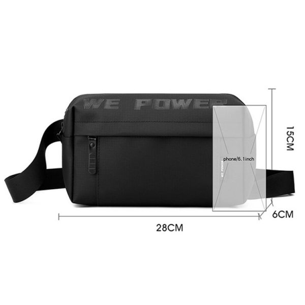 WEPOWER Men Casual Single Shoulder Crossbody Bag Functional Style Chest Bag (Black) - Image 5