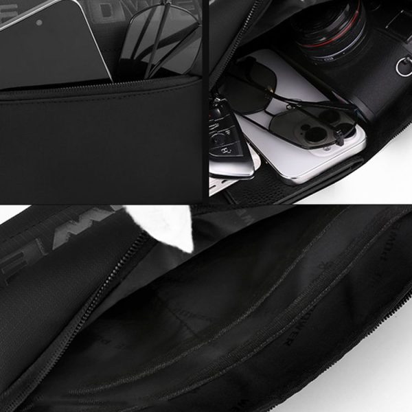 WEPOWER Men Casual Single Shoulder Crossbody Bag Functional Style Chest Bag (Black) - Image 7