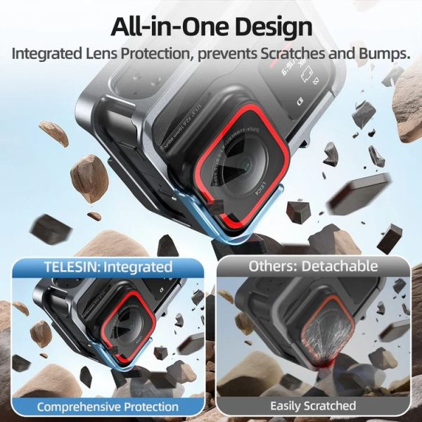 Insta 360 Ace / Ace Pro TELESIN S6-FMS-02 Vertical Shot Quick Release Metal Rabbit Cage Body Protection Accessories - Image 4