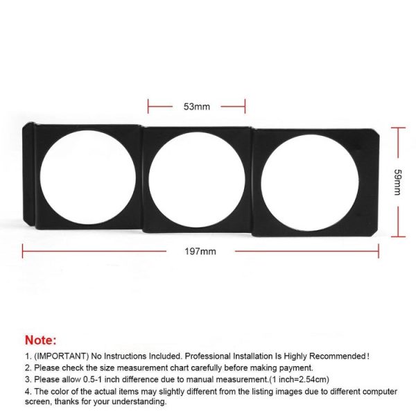 52mm Car Modified Instrument Rack Three-hole Universal Car Radio Card Slot - Image 4