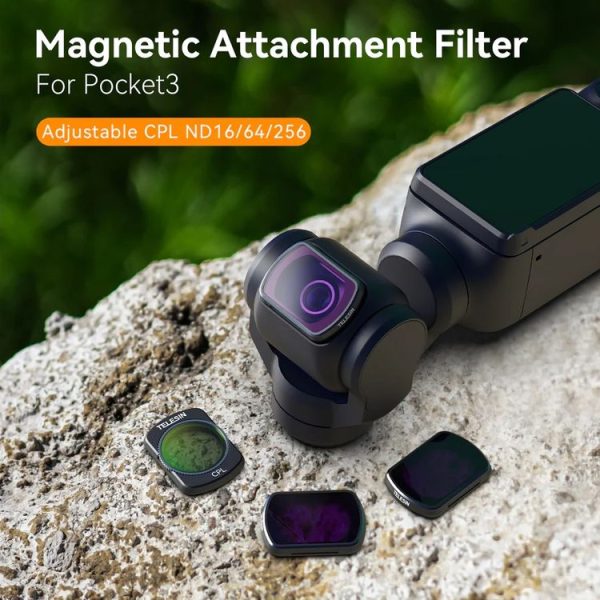 DJI Pocket 3 TELESIN S5-FLT-03 Magnetic Suction Filter Set CPL+ND16+ND64+ND256 - Image 2