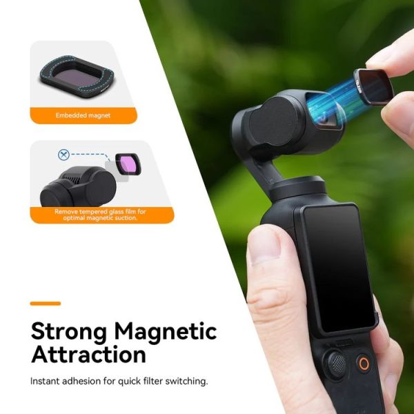 DJI Pocket 3 TELESIN S5-FLT-03 Magnetic Suction Filter Set CPL+ND16+ND64+ND256 - Image 6