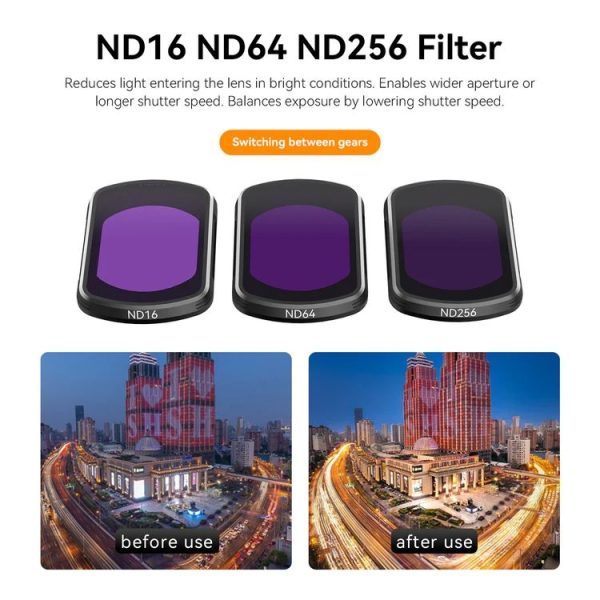 DJI Pocket 3 TELESIN S5-FLT-03 Magnetic Suction Filter Set CPL+ND16+ND64+ND256 - Image 8
