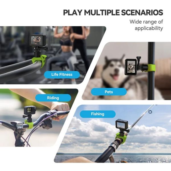 TELESIN TLQ-005 Elastic Quick Release Stand Multi-functional Fixed Silicone Strap Accessories (Black) - Image 10