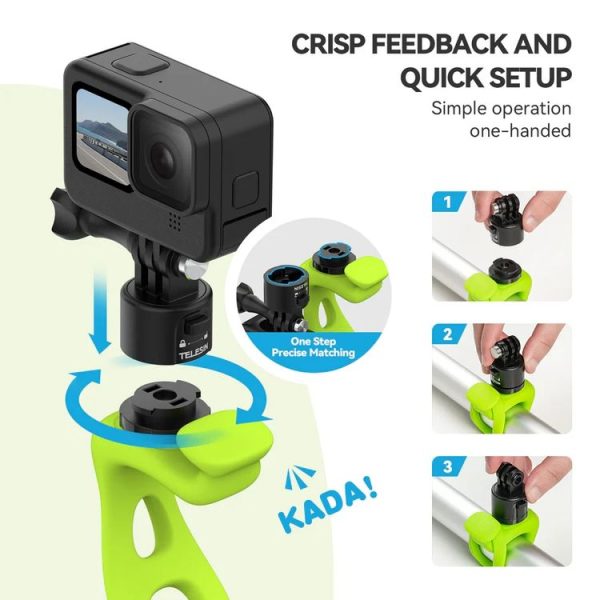 TELESIN TLQ-005 Elastic Quick Release Stand Multi-functional Fixed Silicone Strap Accessories (Black) - Image 4