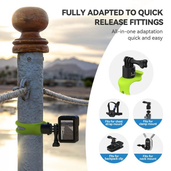 TELESIN TLQ-005 Elastic Quick Release Stand Multi-functional Fixed Silicone Strap Accessories (Black) - Image 5