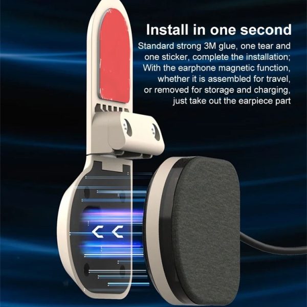 TWVC Motorcycle Bluetooth Headset Wireless Stereo Moto Helmet Headphones With Thin Clip Base - Image 4