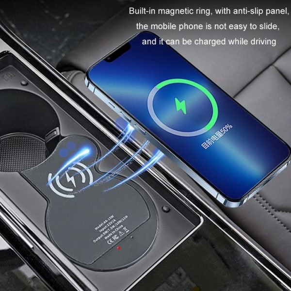 Audi A8 Car Cigarette Lighter Mobile Phone Wireless Charger, Left And Right Driving (2011-2017) - Image 4
