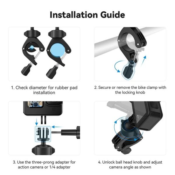 TELESIN TE-HBM-004 Lightweight Stem Clamp Cycling Bracket 360 Degree Adjustable Sports Camera Universal - Image 10