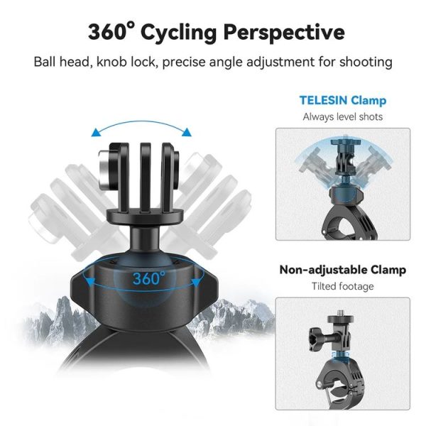 TELESIN TE-HBM-004 Lightweight Stem Clamp Cycling Bracket 360 Degree Adjustable Sports Camera Universal - Image 4