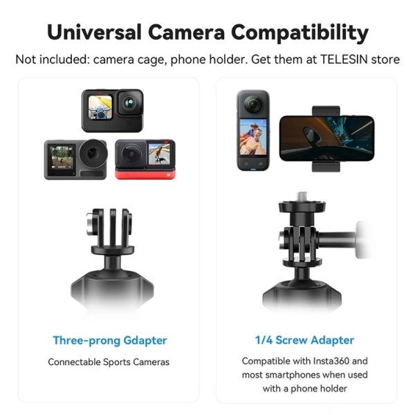 TELESIN TE-HBM-004 Lightweight Stem Clamp Cycling Bracket 360 Degree Adjustable Sports Camera Universal - Image 9