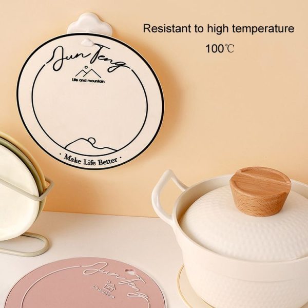 Anti-scald Table Heat Insulation Mat Coaster Simple Lines Greaseproof Non-slip Dinner Plate Pad (Sunset) - Image 4