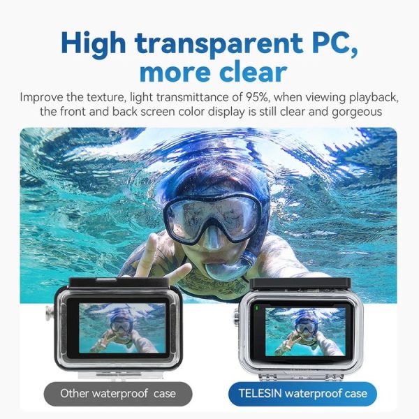 DJI Osmo Action 3 / 4 TELESIN OA-WTP-003 45m Waterproof Shell Sealed Diving Case - Image 6