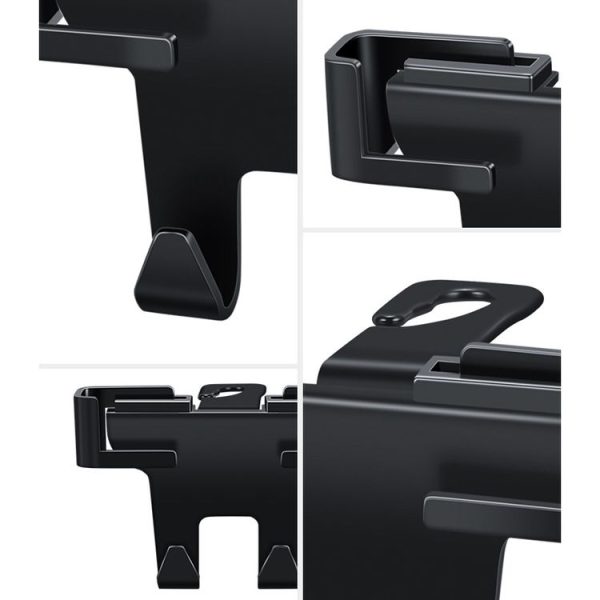 Car Multifunctional Mobile Phone Holder Rear Headrest Storage Hook (Black) - Image 3