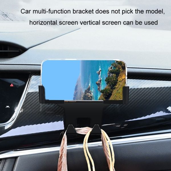 Car Multifunctional Mobile Phone Holder Rear Headrest Storage Hook (Black) - Image 6