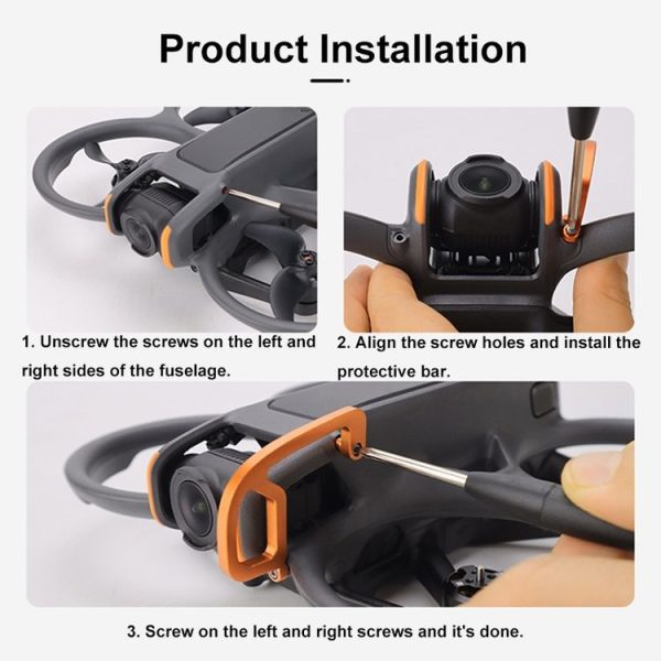 DJI Avata 2 CQT Aluminum Alloy Drone Gimbal Lens Anti-collision Bumper (Black) - Image 11