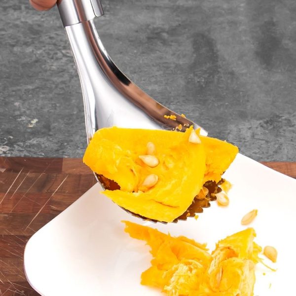 Stainless Steel Pumpkin Scooper Multi-functional Manual Corer Fruit Flesh Separator (Silver) - Image 5