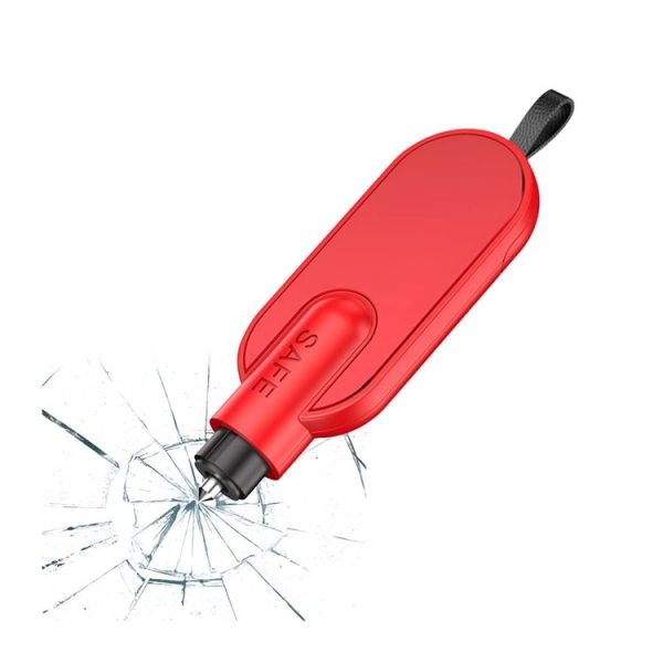 Aluminum Alloy Multifunctional Car Safety Hammer Window Breaker (Red)