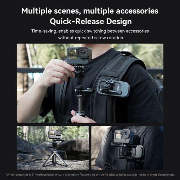 TELESIN CQM-001 Universal Magnetic Quick Release Adapter Kit For Sports Cameras (Black) - Image 8