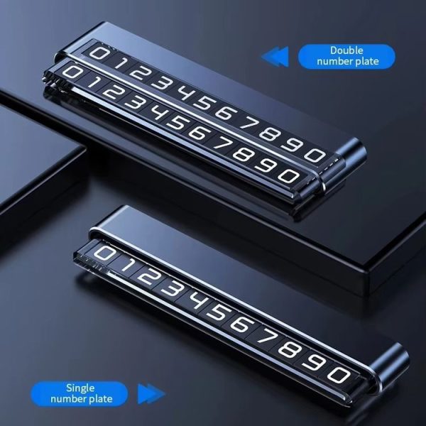 Metal Hidden Temporary Parking Number Plate Ornaments, Color: Single Number Gray - Image 3
