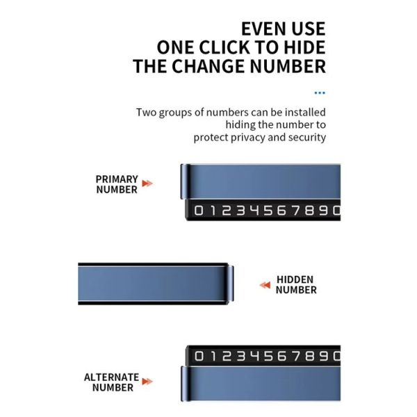Metal Hidden Temporary Parking Number Plate Ornaments, Color: Single Number Gray - Image 4