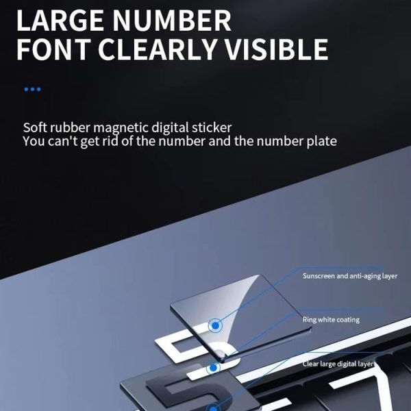 Metal Hidden Temporary Parking Number Plate Ornaments, Color: Single Number Gray - Image 8