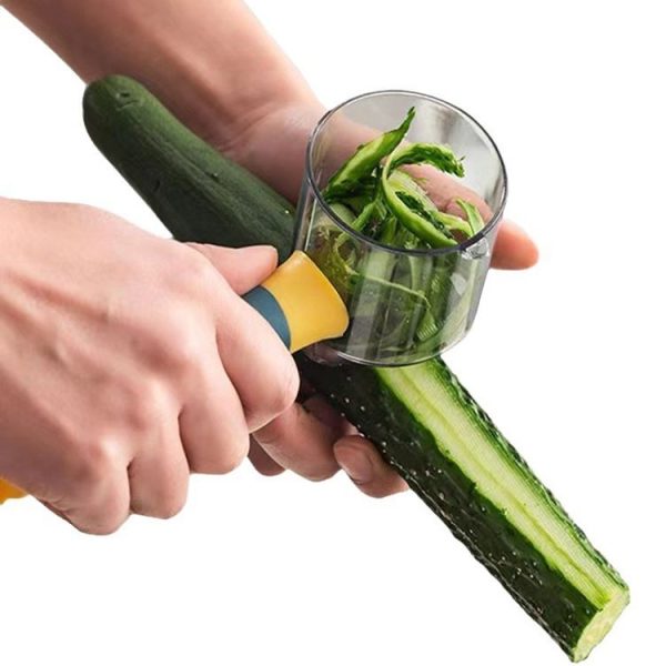 Household Multifunctional Peeler Potato Fruit Peeling Knife With Storage Cup (Green) - Image 2