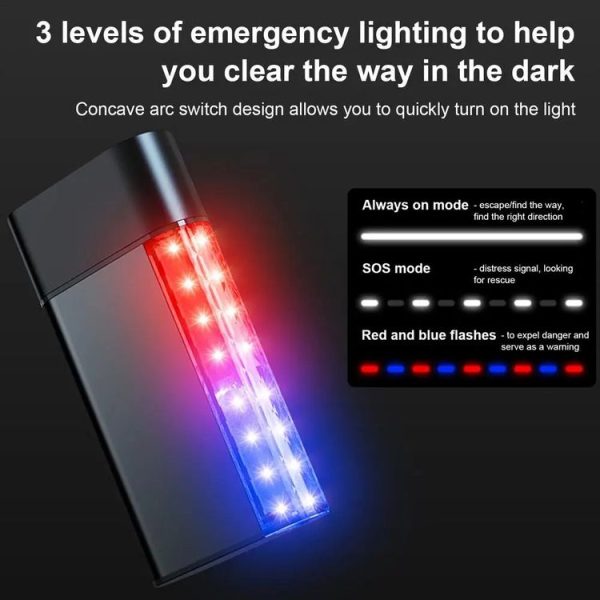 3 In 1 Car Safety Hammer Flashlight Emergency Light With Alarm (Black) - Image 8