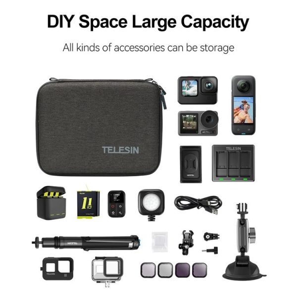 TELESIN GP-PRC-213 Sports Camera Universal Medium Storage Bag Carrying Case - Image 11