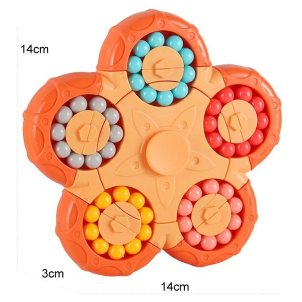 10 Sides Rotating Magical Bean Cube Fingertip Gyro Toy Educational Brain Development Roller Ball Toy (Blue) - Image 2