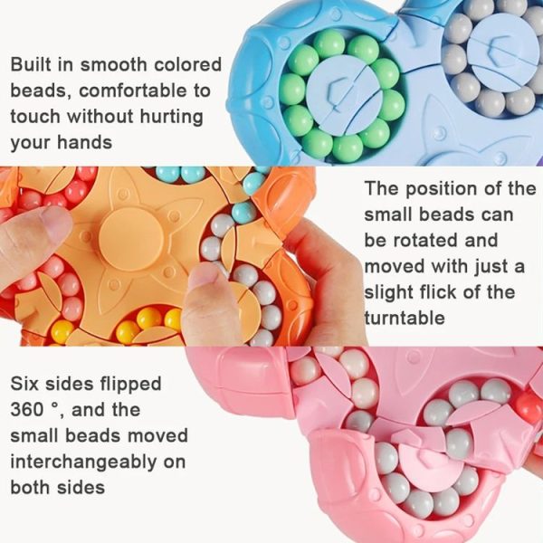 10 Sides Rotating Magical Bean Cube Fingertip Gyro Toy Educational Brain Development Roller Ball Toy (Blue) - Image 4