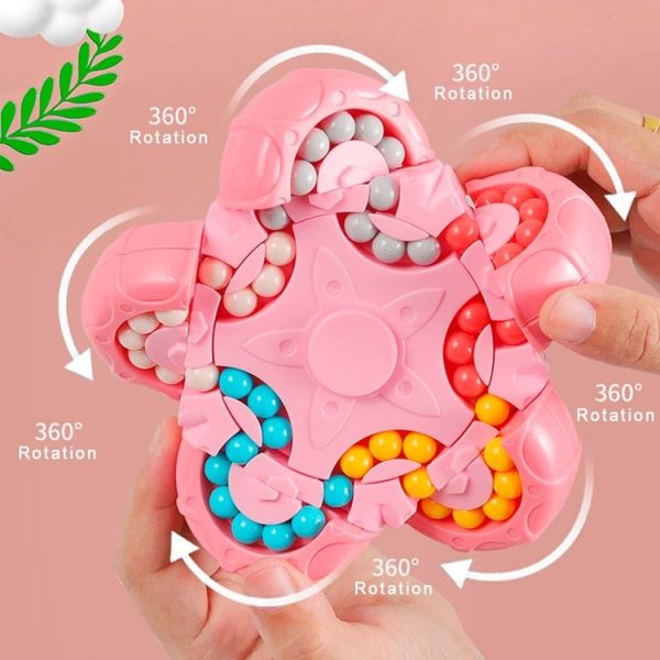 10 Sides Rotating Magical Bean Cube Fingertip Gyro Toy Educational Brain Development Roller Ball Toy (Blue) - Image 6
