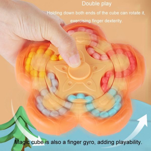 10 Sides Rotating Magical Bean Cube Fingertip Gyro Toy Educational Brain Development Roller Ball Toy (Blue) - Image 7