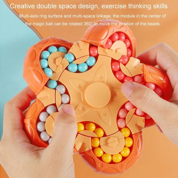 10 Sides Rotating Magical Bean Cube Fingertip Gyro Toy Educational Brain Development Roller Ball Toy (Blue) - Image 8