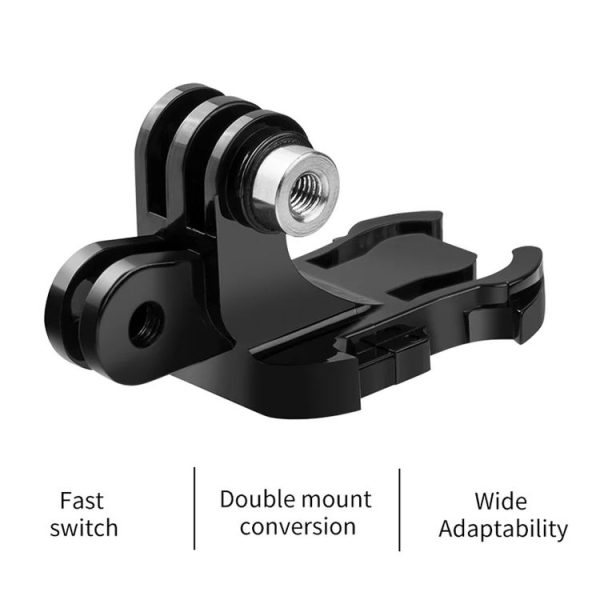 TELESIN GP-MTB-T02-BK Sports Camera Double Head J-Buckle Backpack Quick Release Conversion Accessory - Image 3