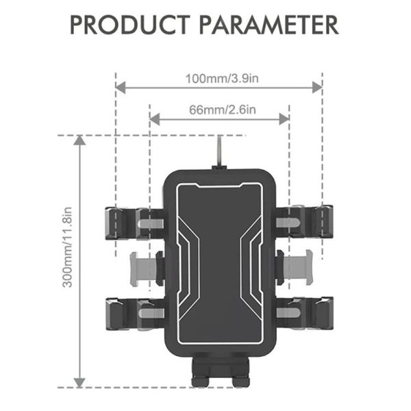 Motorcycle Bicycle Outdoor Cycling Navigation Phone Holder, Style: Rearview Mirror Bracket - Image 3