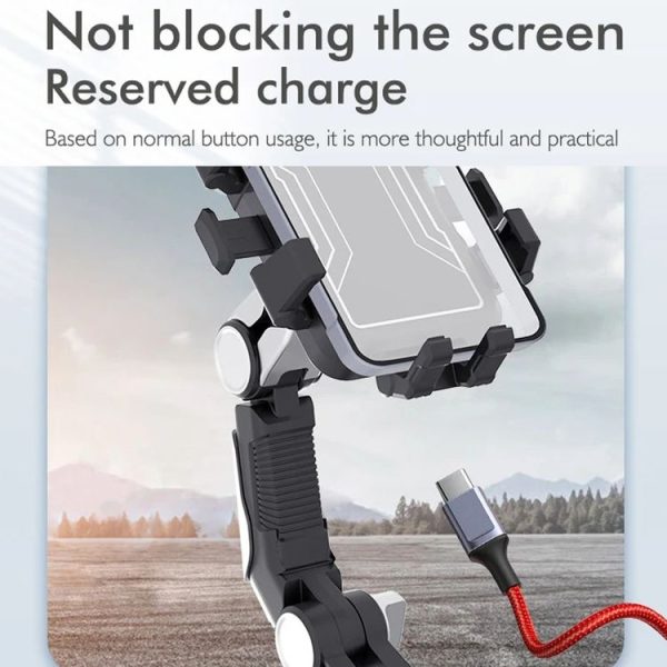 Motorcycle Bicycle Outdoor Cycling Navigation Phone Holder, Style: Rearview Mirror Bracket - Image 9