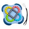 Children Educational Rotating Magic Beans Compass Fingertip Cube Toy Spinning Rolling Balls Gyro (Blue)