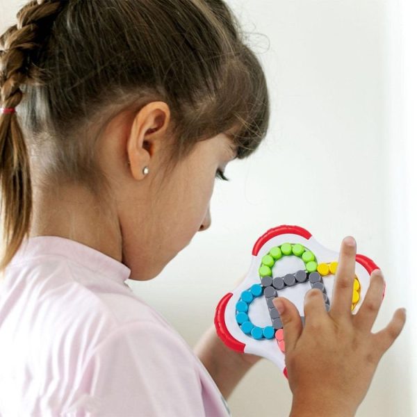 Children Educational Rotating Magic Beans Compass Fingertip Cube Toy Spinning Rolling Balls Gyro (Blue) - Image 10